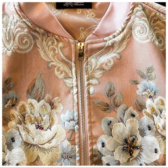 Gorgeous Romantic Embellished Rose Bomber Jacket The Luyzah - Picture 8 of 16